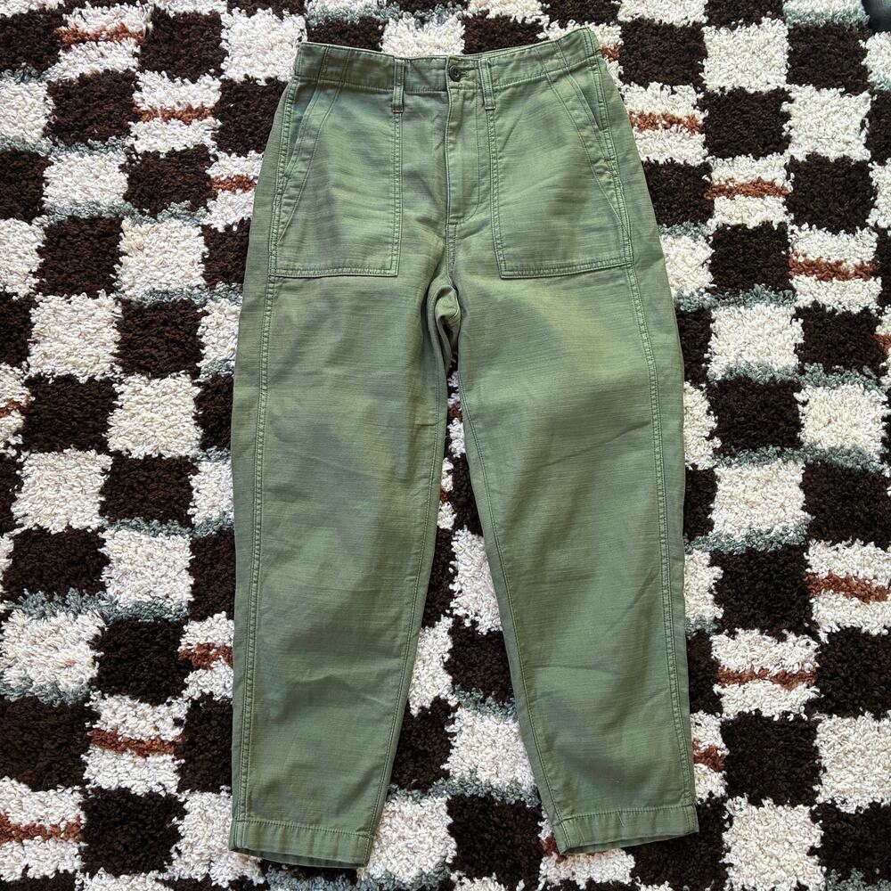 Madewell Griff Tapered Fatigue Cargo Utility Pants Olive Green Size 25 NA150
